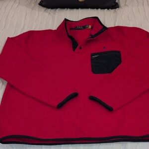 Polo by Ralph Lauren Red Sweatshirt with Black Trim